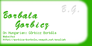 borbala gorbicz business card